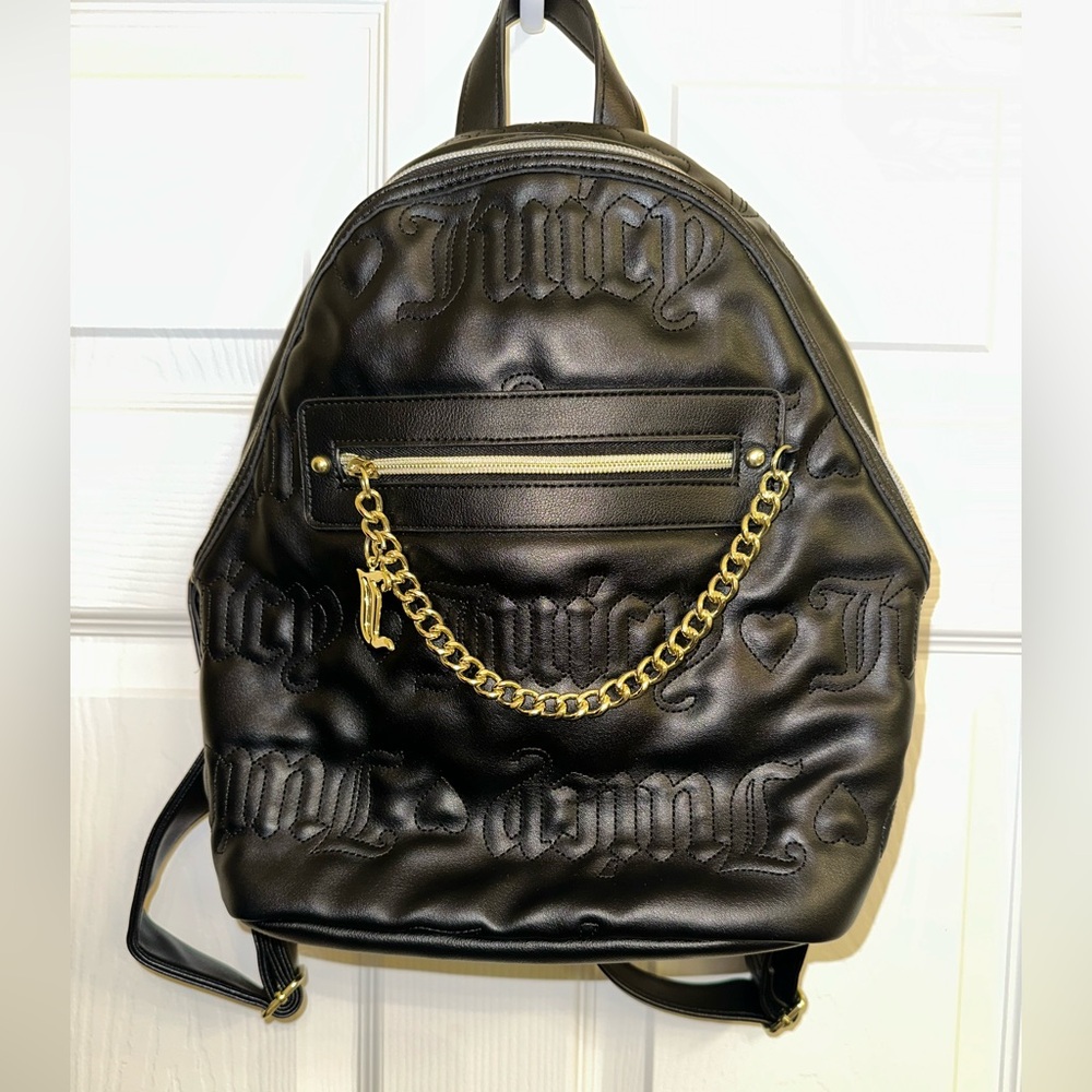 Black juicy couture backpack purse